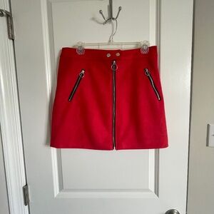 Forever 21 Red Faux Suede Zip Up Short Skirt - image 1